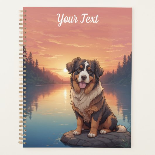 Berner Sennenhond bij het meer Planner (Voorkant)