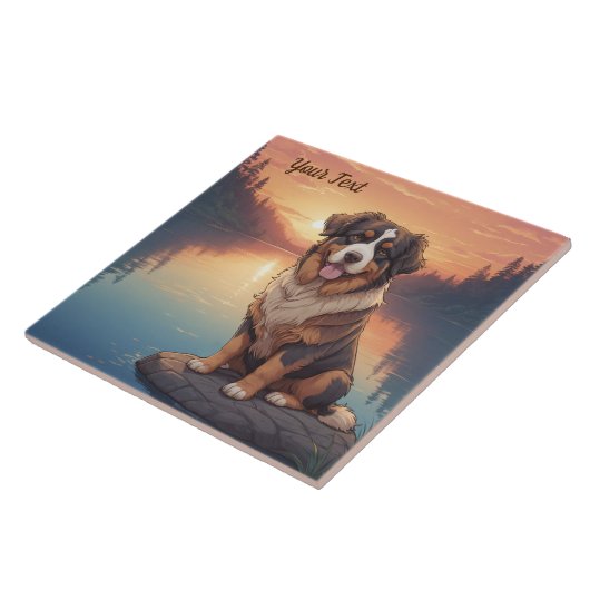 Berner Sennenhond bij het meer Tegeltje (Zijkant)