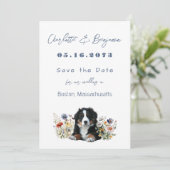 Berner Sennenhond bruiloft Save the Date (Staand voorkant)