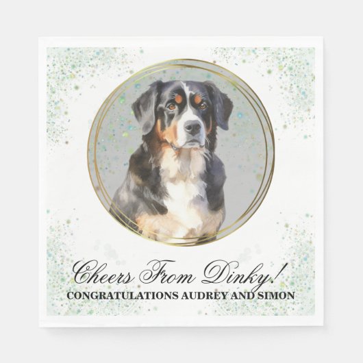 Berner Sennenhond bruiloft servetten (Voorkant)