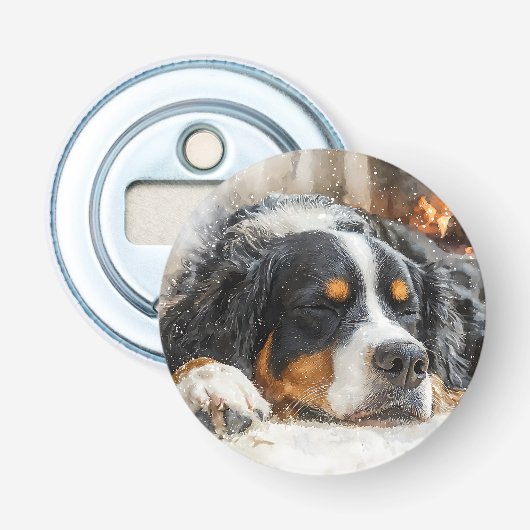 Berner Sennenhond Button Flesopener (Voorkant)