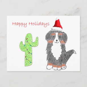 Berner Sennenhond Cactus Kerstmis Feestdagenkaart
