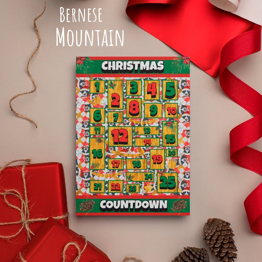 Berner Sennenhond Countdown Kerst Adventkalender Feestdagenkaart