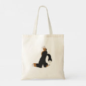 Berner Sennenhond doet yoga Canvas tas (Achterkant)