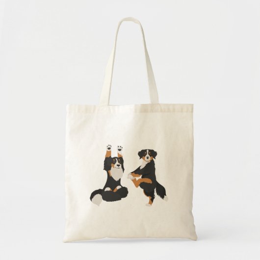 Berner Sennenhond doet yoga Canvas tas (Voorkant)