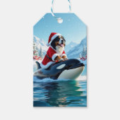 Berner Sennenhond en Orka Kerstmis Cadeaulabel (Voorkant)