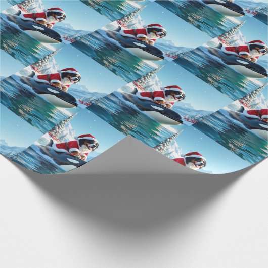 Berner Sennenhond en Orka Kerstmis Cadeaupapier (Hoek)