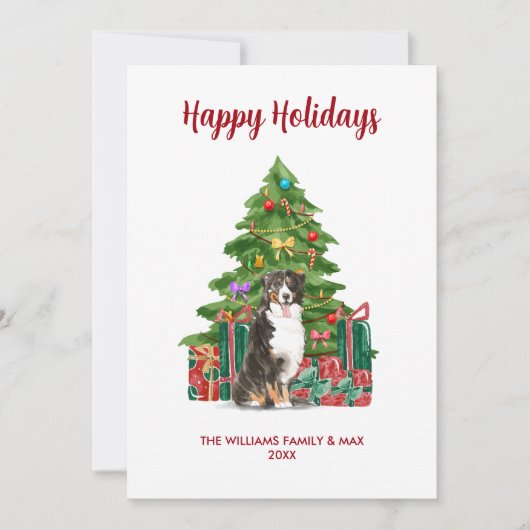 Berner Sennenhond Familie Kerstmis Feestdagenkaart (Voorkant)