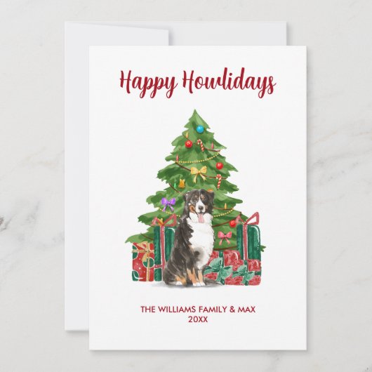 Berner Sennenhond Familie Kerstmis Feestdagenkaart (Voorkant)