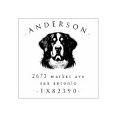 Berner Sennenhond Familienaam & Retour Adres Rubberstempel (Afrduk)