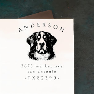 Berner Sennenhond Familienaam & Retour Adres Rubberstempel