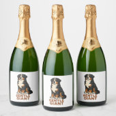 Berner Sennenhond Gentle Giant. Sparkling Wijnetiket (Flessen)