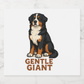 Berner Sennenhond Gentle Giant. Sparkling Wijnetiket (Enkel label)