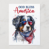 Berner Sennenhond, God zegene Amerika Briefkaart (Voorkant)