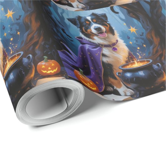 Berner Sennenhond grillig Halloween schilderij Cadeaupapier (Rol Hoek)