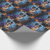 Berner Sennenhond grillig Halloween schilderij Cadeaupapier (Hoek)