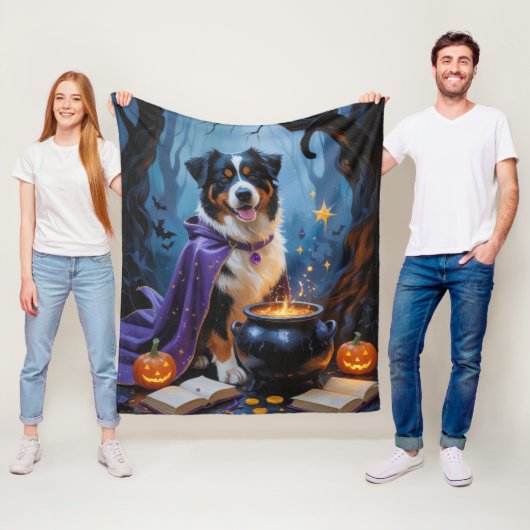 Berner Sennenhond grillig Halloween schilderij Fleece Deken (In situ)