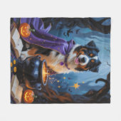 Berner Sennenhond grillig Halloween schilderij Fleece Deken (Voorkant (Horizontaal))