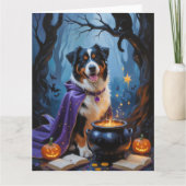 Berner Sennenhond grillig Halloween schilderij Kaart (Voorkant)