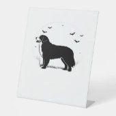 Berner Sennenhond – Halloween Moon Silhouette O Reclamebord Met Voetstuk (Voorkant)