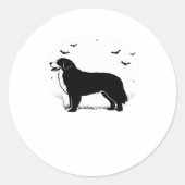 Berner Sennenhond – Halloween Moon Silhouette O Ronde Sticker (Voorkant)