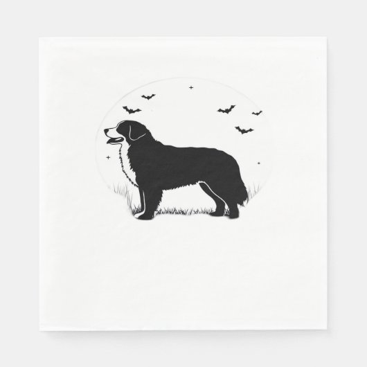 Berner Sennenhond – Halloween Moon Silhouette O Servet (Voorkant)