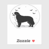 Berner Sennenhond – Halloween Moon Silhouette O Sticker (Vel)