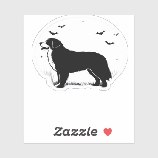 Berner Sennenhond – Halloween Moon Silhouette O Sticker (Vel)