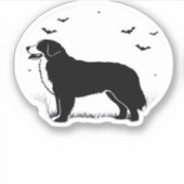 Berner Sennenhond – Halloween Moon Silhouette O Sticker (Voorkant)