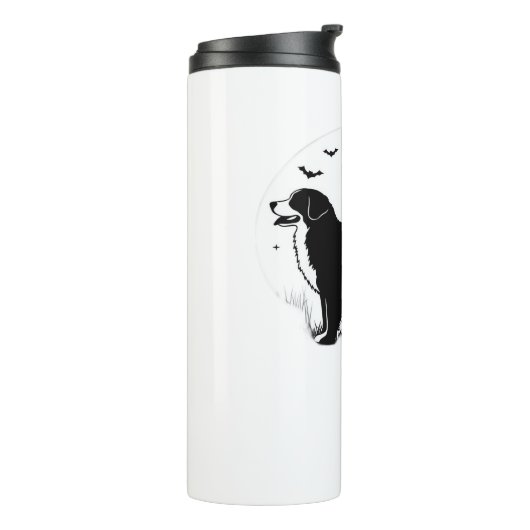 Berner Sennenhond – Halloween Moon Silhouette O Thermosbeker (Gedraaid links)