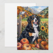 Berner Sennenhond Herfst Oogst Thanksgiving Feestdagenkaart (Voorkant / Achterkant)