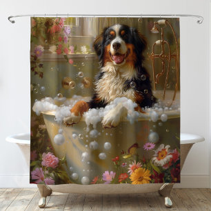 Berner Sennenhond in badkuip kunst Douchegordijn