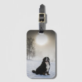 Berner Sennenhond in de sneeuw Bagagelabel (Voorkant (verticaal))