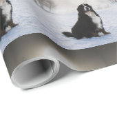 Berner Sennenhond in de sneeuw Cadeaupapier (Rol Hoek)