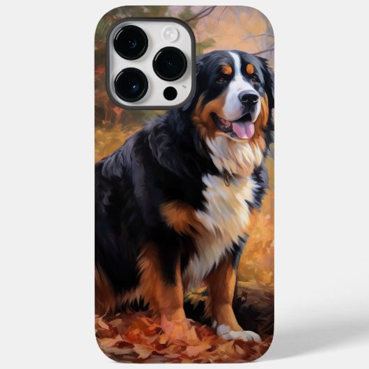 Berner Sennenhond in herfst Bladeren vallen inspir Case-Mate iPhone Case (Achterkant)