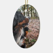 Berner Sennenhond in het bos Keramisch Ornament (Links)