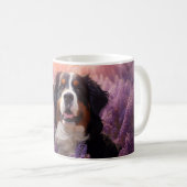 Berner Sennenhond in lavendel Koffiemok (Voorkant rechts)