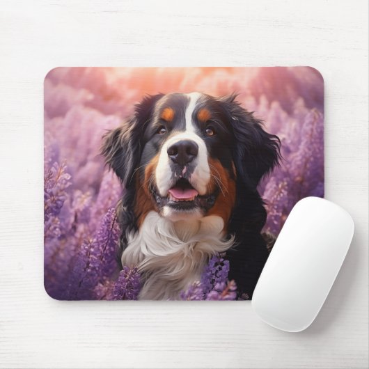 Berner Sennenhond in lavendel Muismat (Met muis)