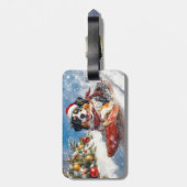 Berner Sennenhond in Sledge Kerstmis Bagagelabel (Achterkant verticaal)