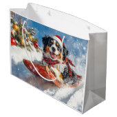 Berner Sennenhond in Sledge Kerstmis Groot Cadeauzakje (Achterkant Gekanteld)