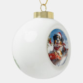 Berner Sennenhond in Sledge Kerstmis Keramische Bal Ornament (Links)