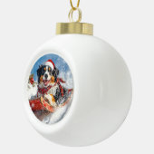 Berner Sennenhond in Sledge Kerstmis Keramische Bal Ornament (Rechts)