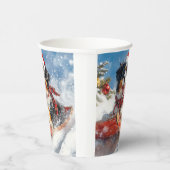 Berner Sennenhond in Sledge Kerstmis Papieren Bekers (Rechts)