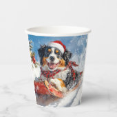 Berner Sennenhond in Sledge Kerstmis Papieren Bekers (Voorkant)