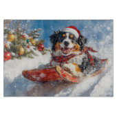 Berner Sennenhond in Sledge Kerstmis Snijplank (Voorkant)