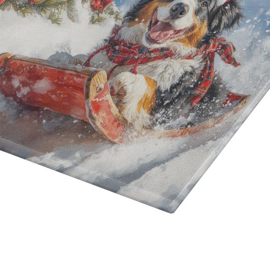 Berner Sennenhond in Sledge Kerstmis Snijplank (Hoek)
