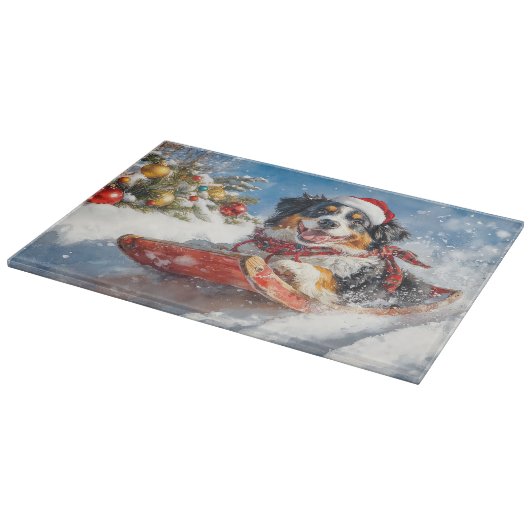 Berner Sennenhond in Sledge Kerstmis Snijplank (Hoek)