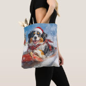 Berner Sennenhond in Sledge Kerstmis Tote Bag (Dichtbij)