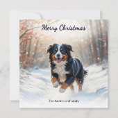 Berner Sennenhond in Waterverf met kerst Feestdagenkaart (Voorkant)