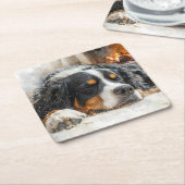Berner Sennenhond Kartonnen Onderzetters (Schuin)